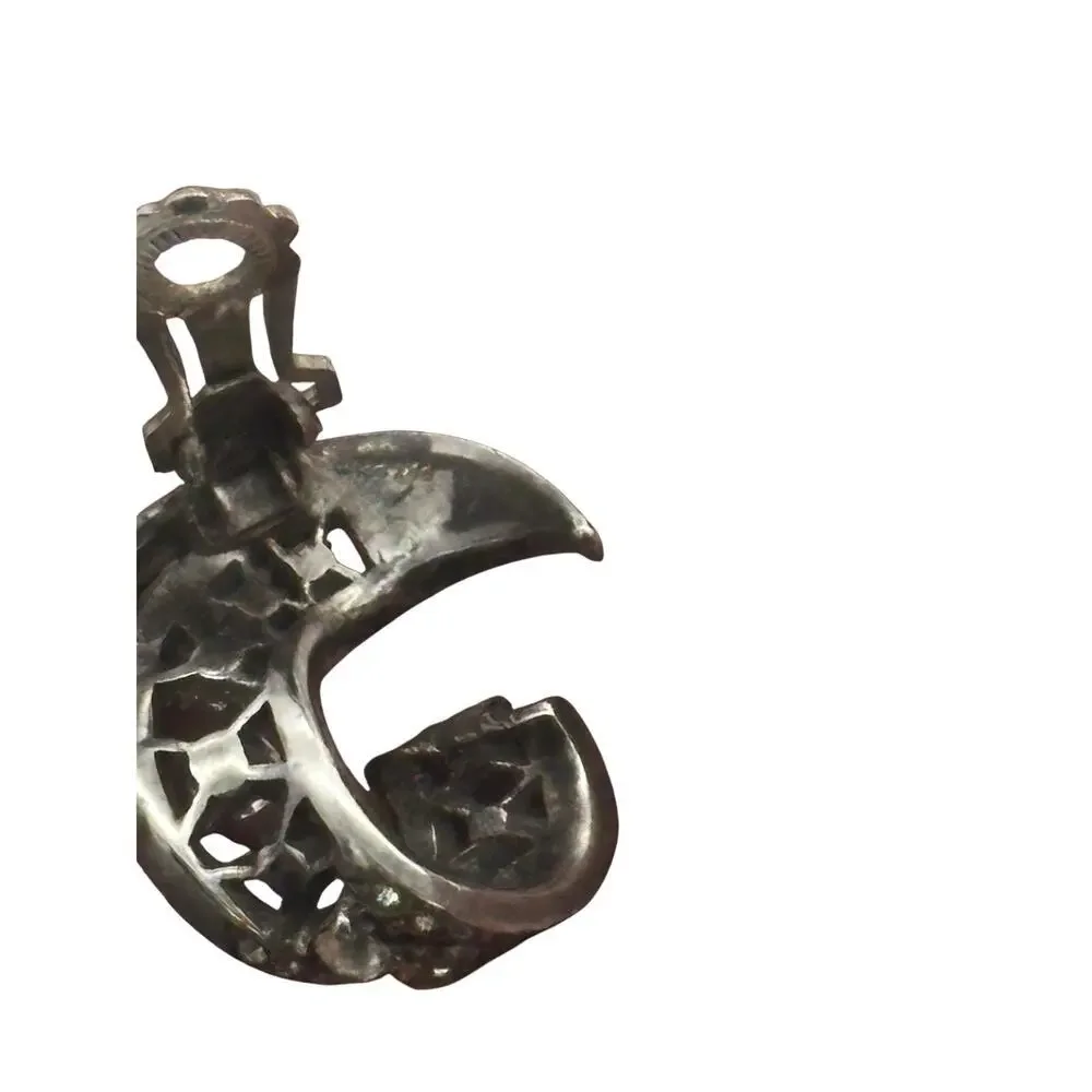 Vintage Sterling Statement Clip On Earrings Pat Pended (Crown Trifari?) Read